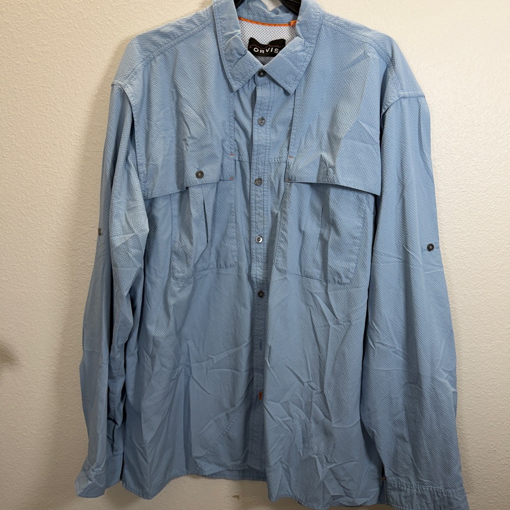 Orvis Light Blue Casual Button Down Shirt